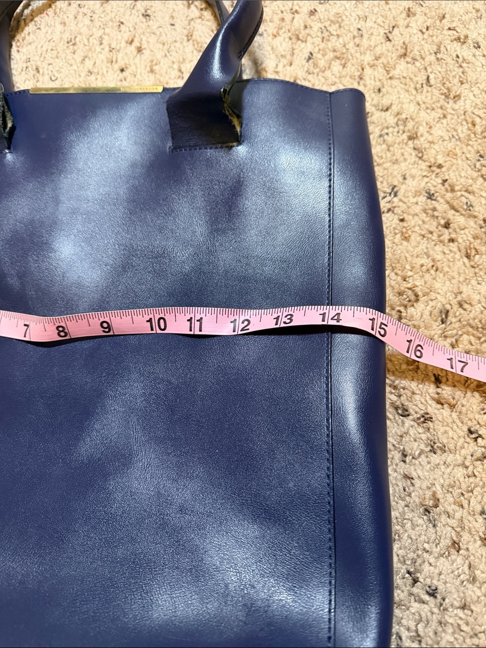 BCBGMaxAzria Navy Leather Structured Tote - Picture 5 of 11